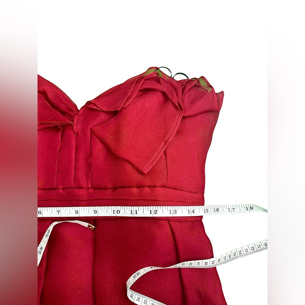 A.B.S. 100% Silk Red Strapless Cocktail Dress, NWT E0230 - Picture 7 of 13